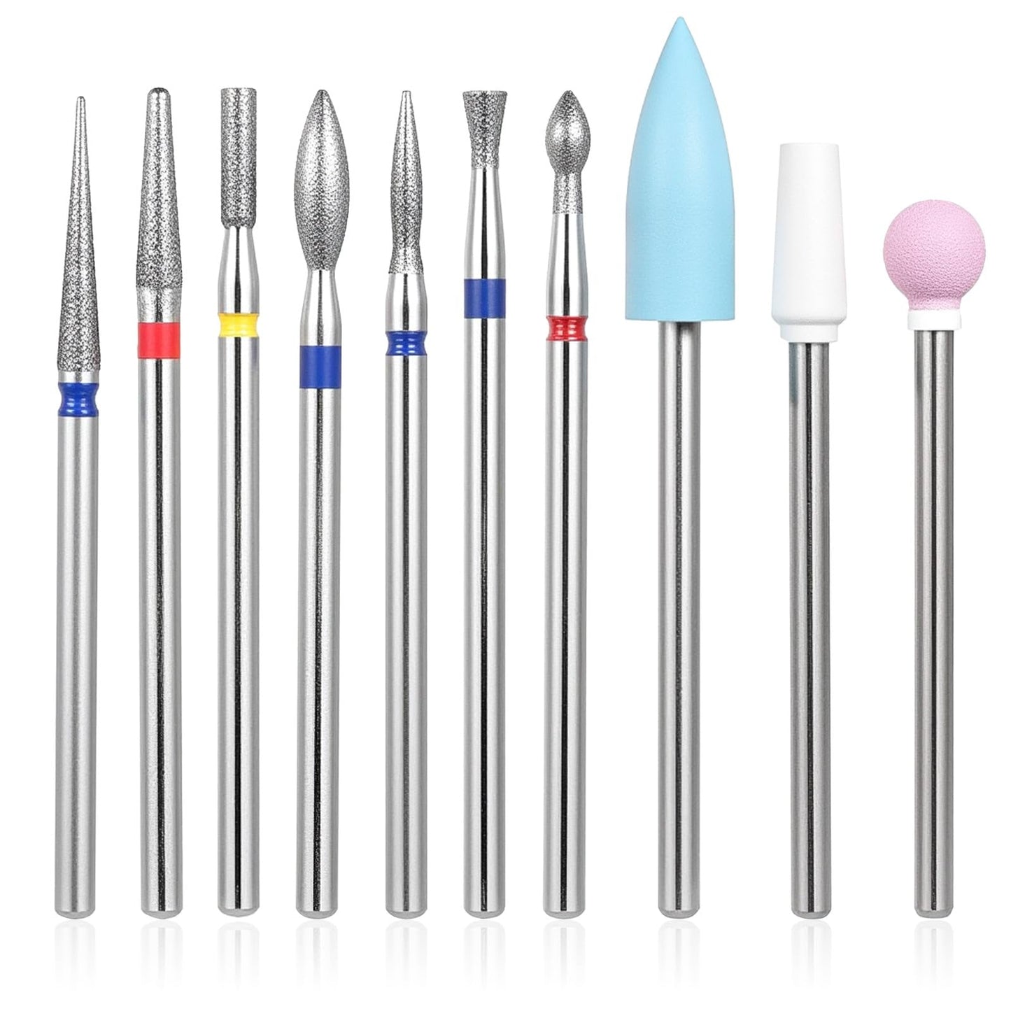 10 Pcs Nail Drill Bit Set,3/32 Inch Cuticle Bit for Nail Drill,Carbide Nails Bits for Manicure & Pedicure,Nails Drills Bits for Professional Electric Manicure Tools