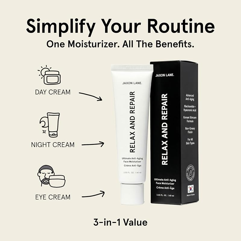 Relax and Repair Korean Face Moisturizer for Men, 2.03 Fl Oz