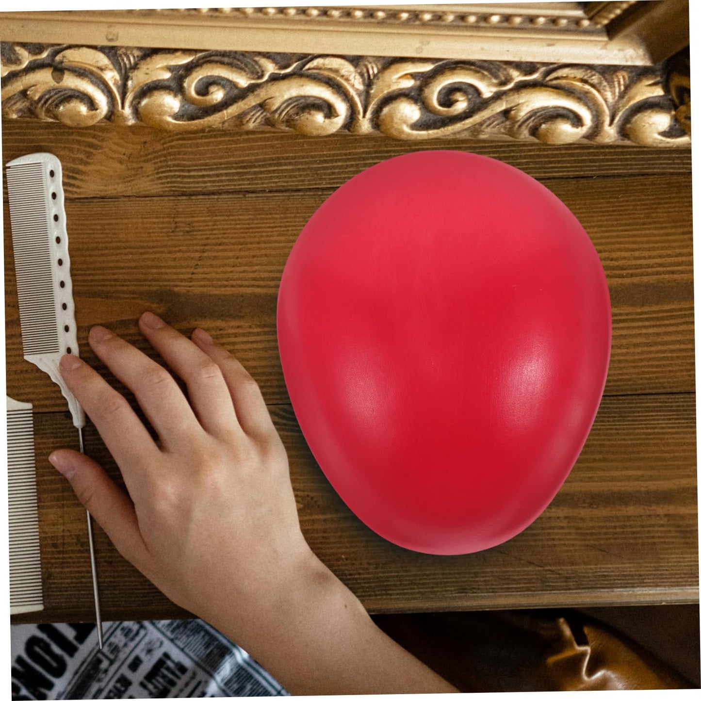 Happyyami Wig Head Mold Natural Hair Mannequin Head Head Mask Stand Mannequin Head for Hats Head for Wigs Black Mannequin Head Mannequin Heads for Wigs Braid Cap Plastic Red