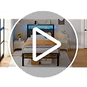 Twin Size Bed Frame with LED Lights and Upholstered Headboard - Grey