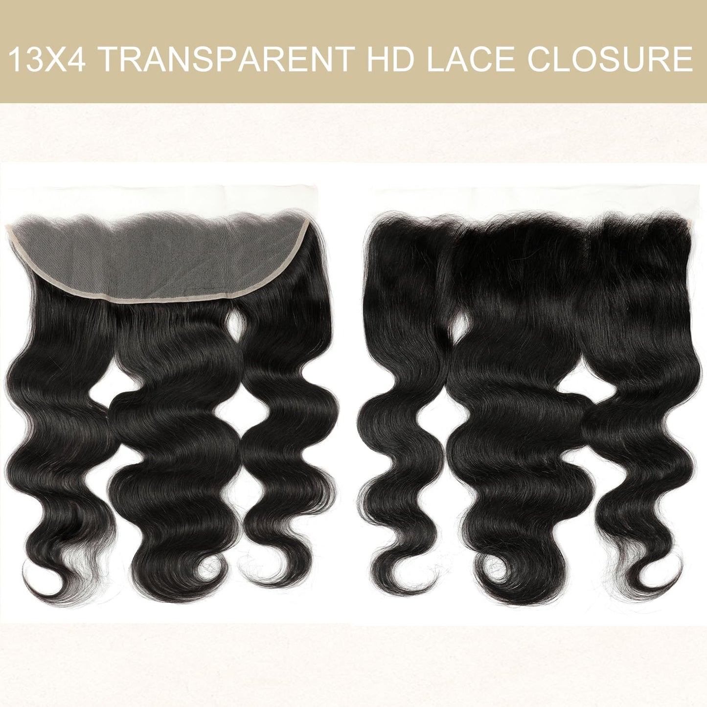 5x5 HD Lace Closure Body Wave Human Hair - Pre-Plucked Natural Hairline (10 Inch, Natural Color)