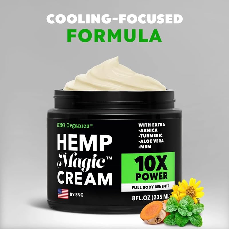Magic Hemp Cream 8oz with Hemp Oil, Turmeric, Arnica & Menthol — Variation: Magic (8oz)