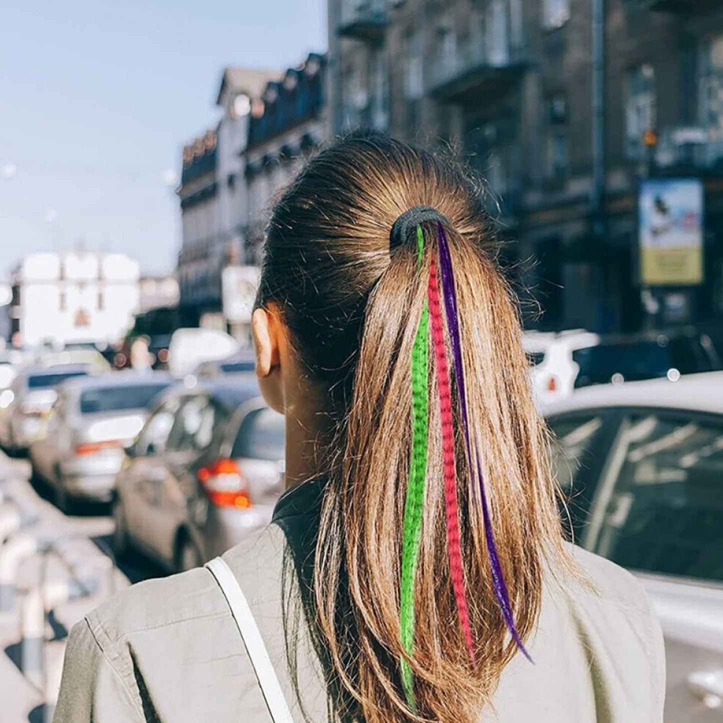 Feather Hair Extensions Kit Feathers for Hair Strand Hair Extensions Clip in Extensions Colorful Hair Strands Hair Extensions for Women 50PCS