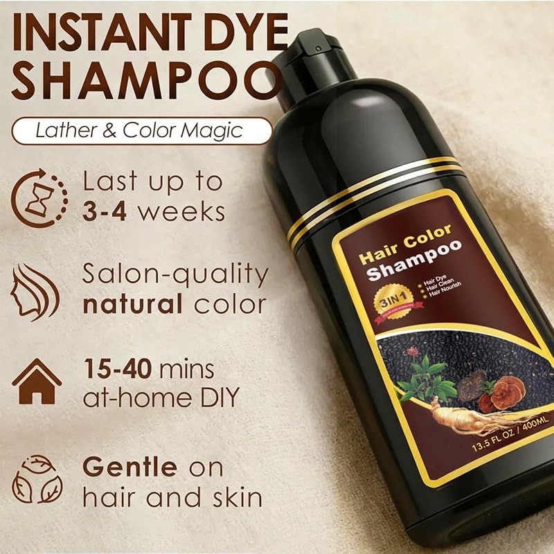 Burgundy Hair Dye Shampoo for Women & Men - Herbal 3-in-1 Color Shampoo (Sklight) Variation: Burgundy