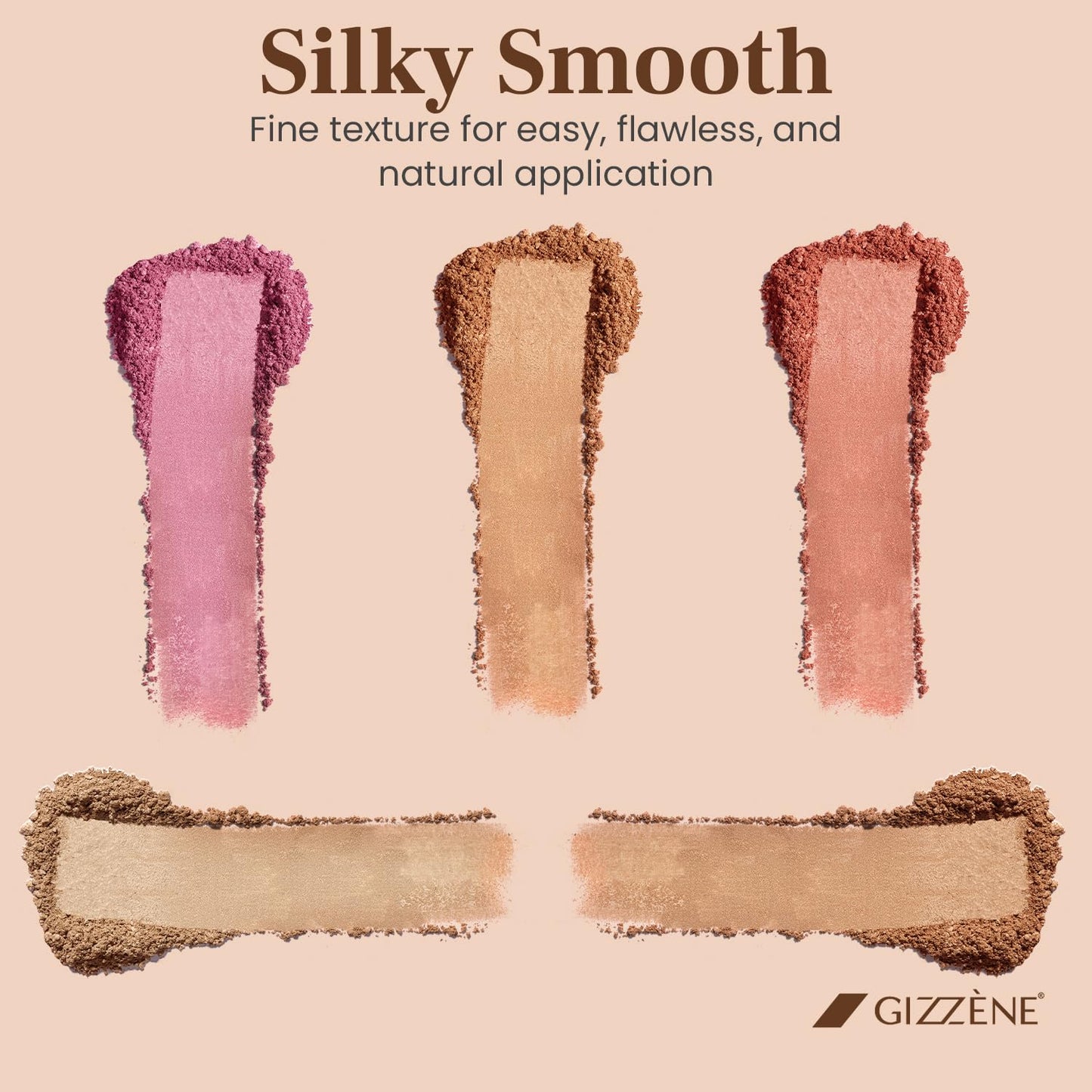 Gizzene Mineral Blush Powder – Medium Coverage Terracotta Blush for Cheeks & Face with High Pigments for Shiny, Healthy Natural Finish – Buildable, Sweat Proof Makeup Blush (Pink Marble)