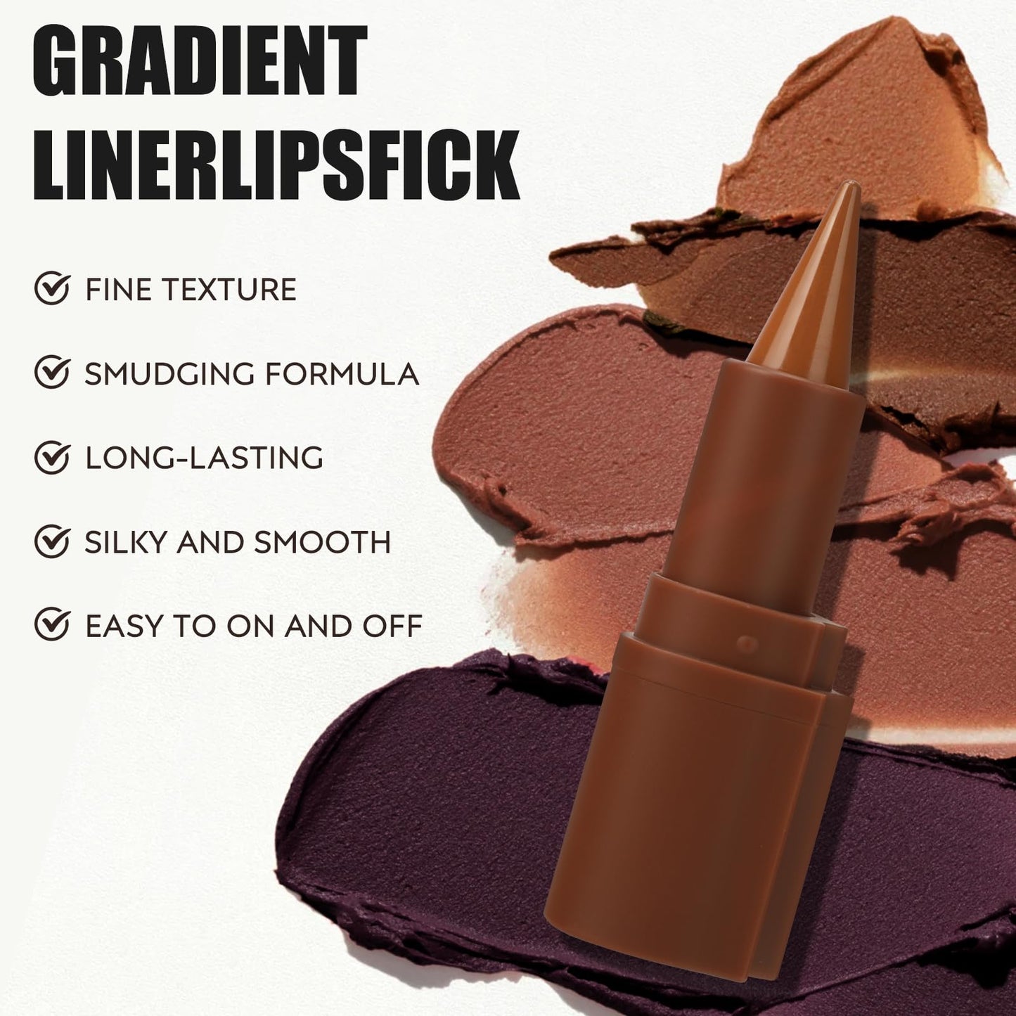 2 in 1 Lip Liner and Lipstick Combo Set, Matte Brown Lip Liner【Smudging Formula】【Long Lasting】【Silky and Smooth】Creamy Lip Pencil Crayon, Tapered Design Create Gradient Lip Makeup（04# Toffee）