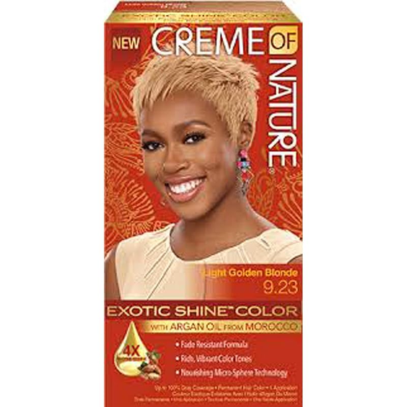 Creme of Nature Exotic Shine Hair Color 9.23 Light Golden Brown - Pack of 2 (Variation: 9.23 Light Golden Blonde +1 Count)