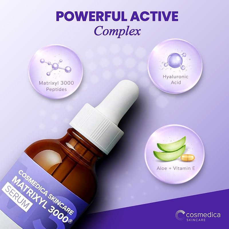 Peptide Serum with Matrixyl 3000 & Hyaluronic Acid – 2oz, Anti-Aging Facial Serum