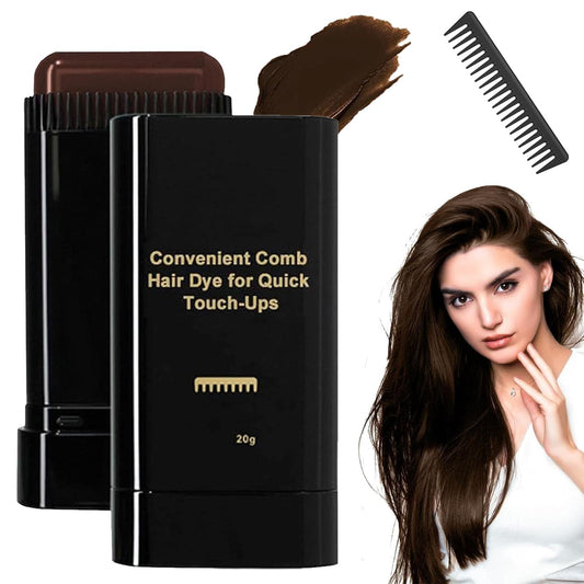 Carylook Hair Color Stick, 2025 Upgraded Waterproof and Sweat-Proof Hair Dye, Portable Hair Color Touch-Up stick with Comb, 2-in-1 Touch-Up Comb for Gray Hair Coverage (Coffee, 1)