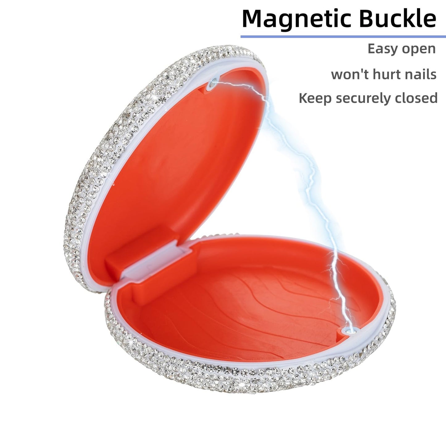 Retainer Case Cute Mouse Guard Case Slim Aligner Case Compatible with Invisalign Bling Night Guard Case Orthodontic Retainer Box Magnetic Denture Holder (Light Purple)