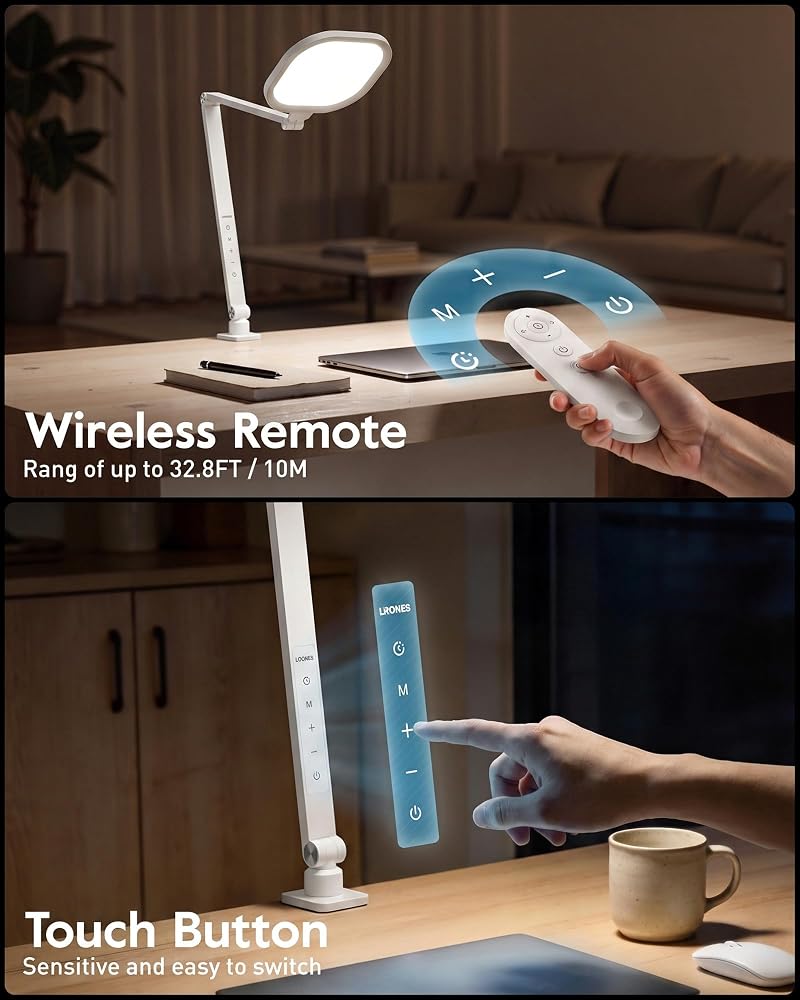 LED Desk Lamp for Home Office with Clamp — White Variation