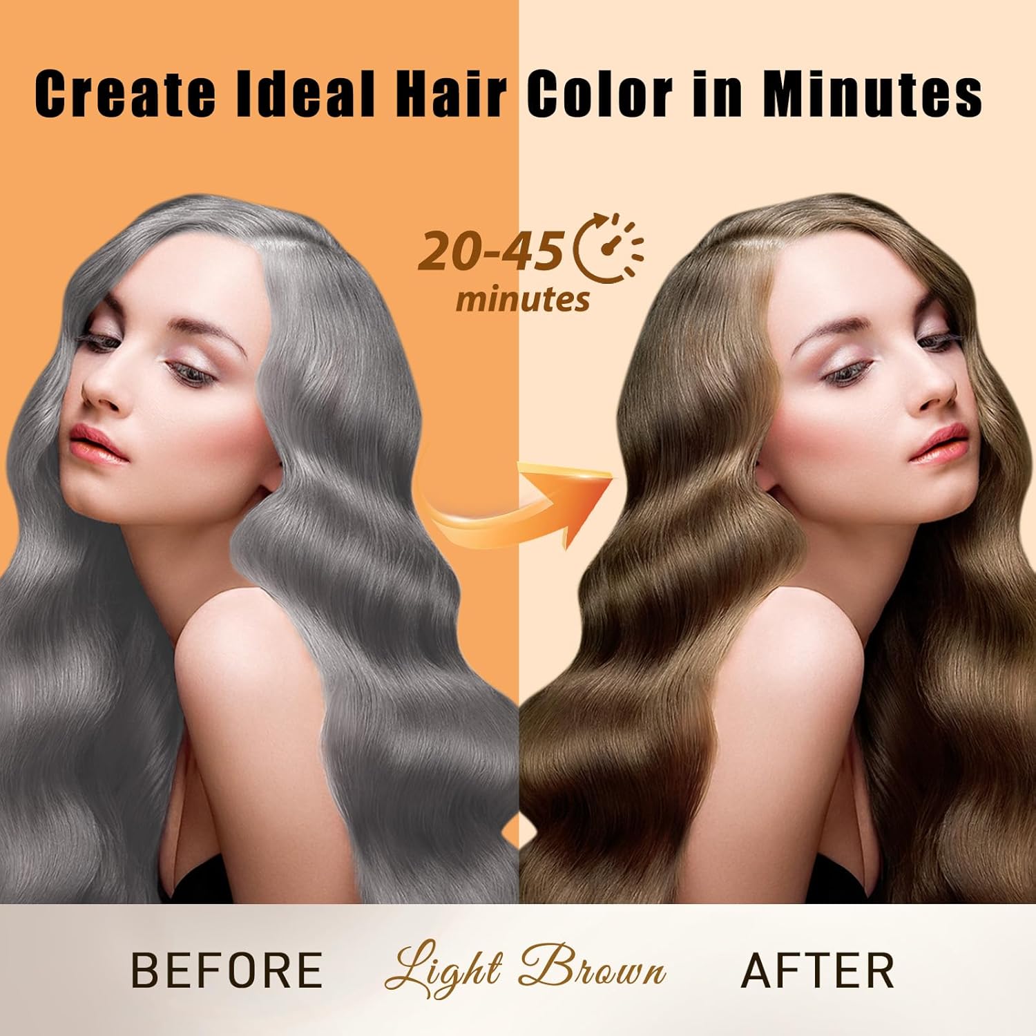 Natural Dark Coffee Hair Dye Shampoo 3-in-1 for Long-Lasting Gray Coverage - 16.9 Fl Oz