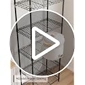 6-Tier Adjustable Metal Wire Shelving Unit - Black, 12"D x 22"W x 69"H