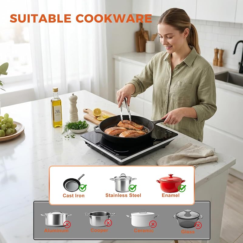 Single Burner Electric Stove Induction Cooktop 1600W 110-120V Portable