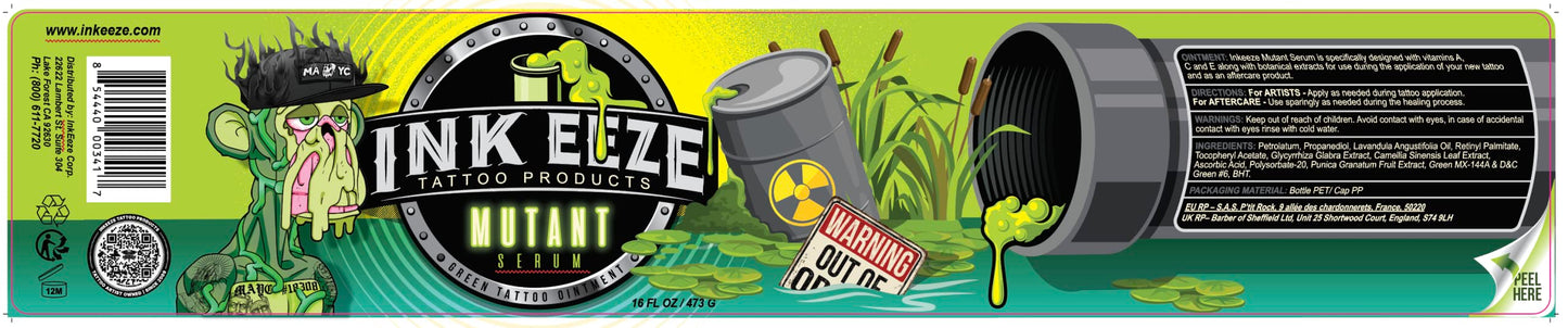 INKEEZE Mutant Serum Green Tattoo Ointment Limited Edition Bored Ape Yacht Club NFT, Made in USA, 16oz