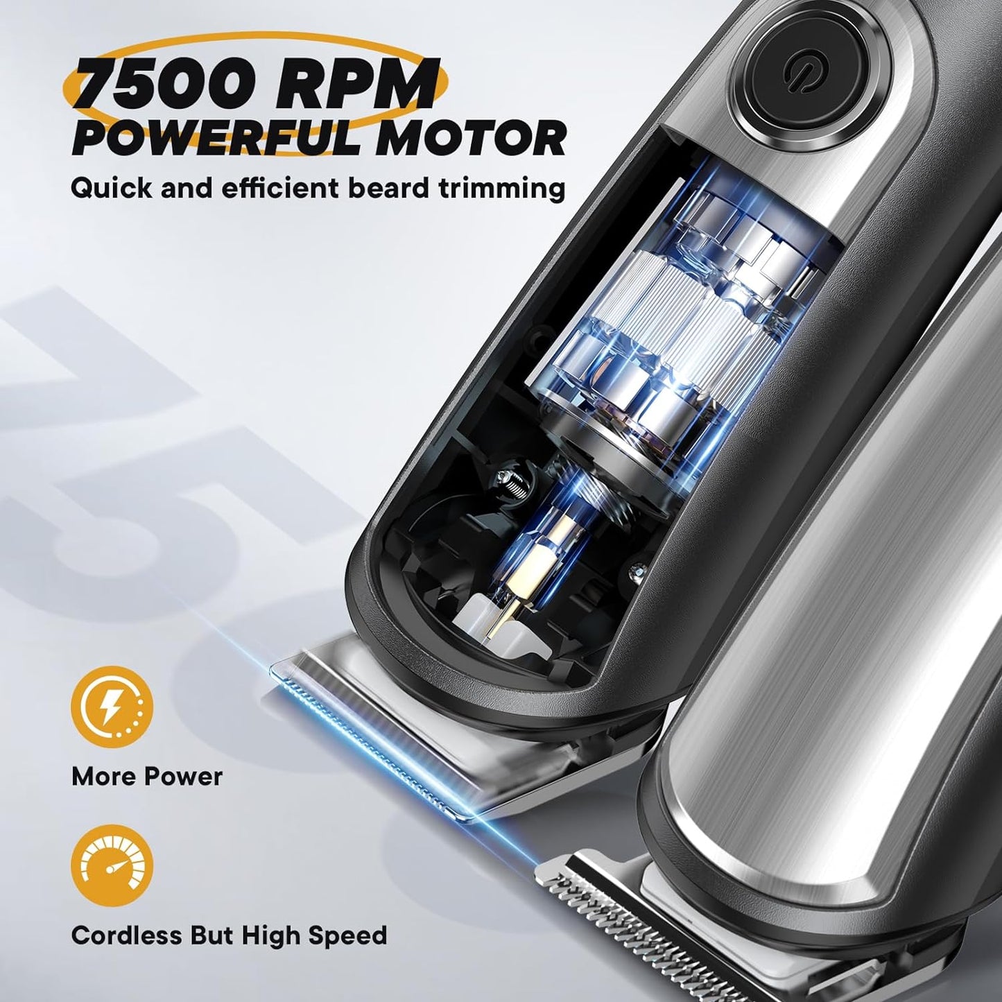 Beard Trimmer for Men - Cordless Waterproof Grooming Kit with LED Display