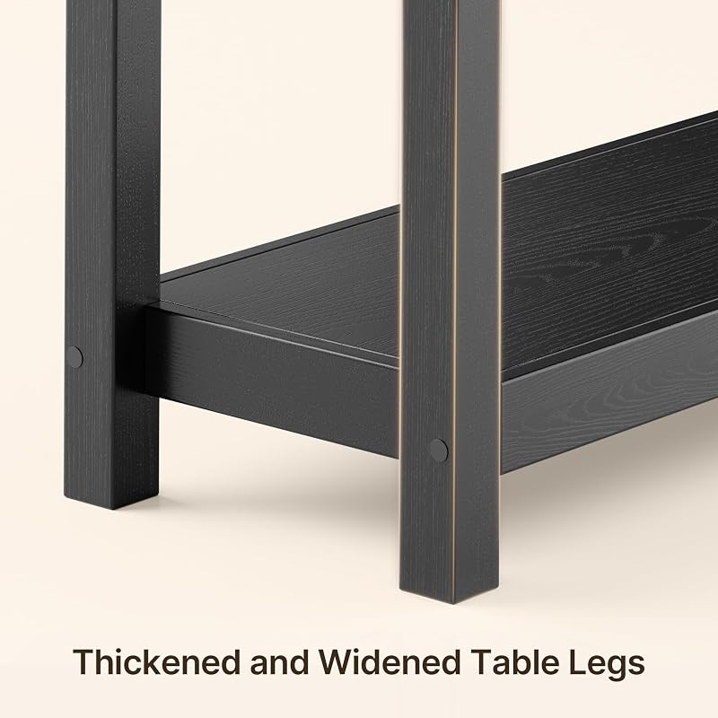 Gizoon Black Sofa Table with Outlets & USB Ports - 39" Wide, 2 Drawers