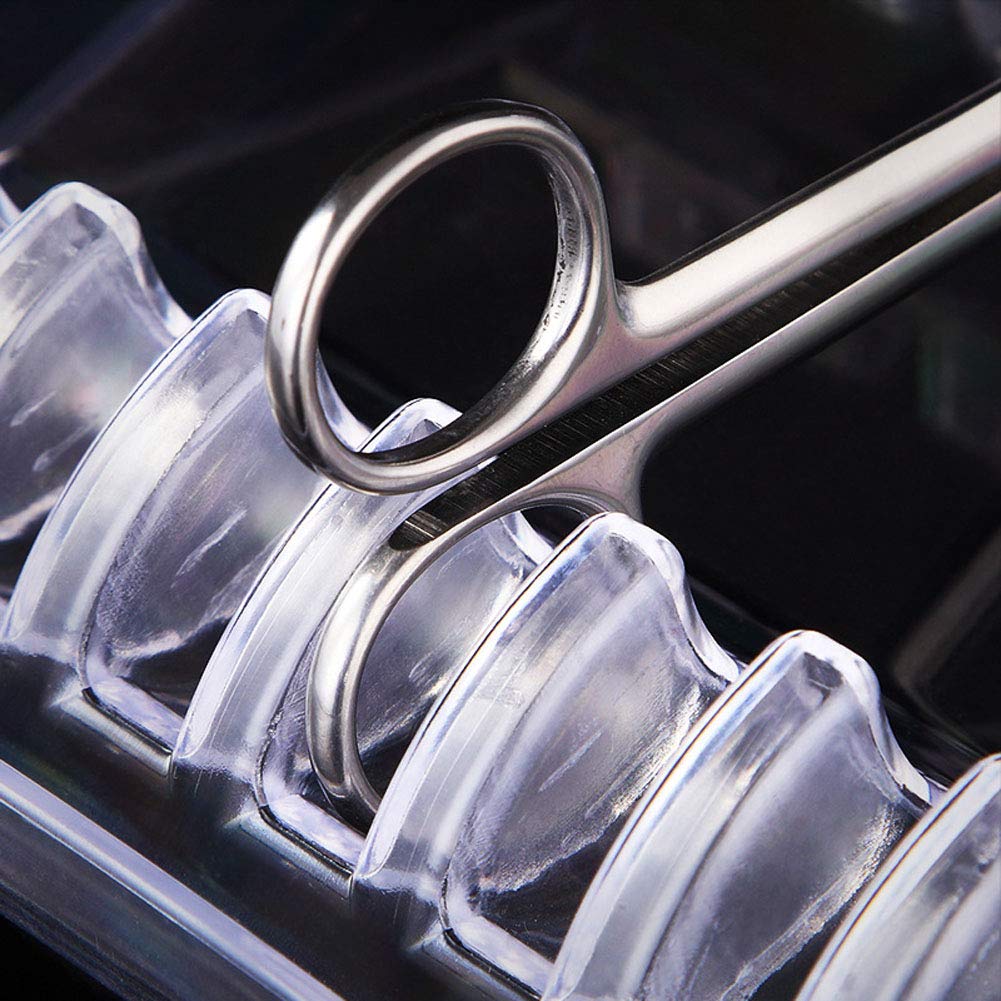 mollensiuer 1 Piece Transparent Plastic Portable Salon Scissors Holder Racks Scissors Basic Storage Box Hair Salon Shear Holder for Stylist