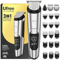 Ufree 3-in-1 Beard Trimmer for Men - Silver, IPX6 Waterproof, 8,000 RPM
