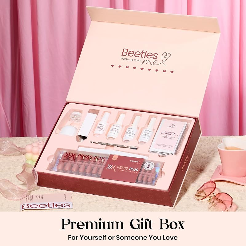 Beetles Cat Eye Nails Kit A - Galaxy CatEye Medium Almond Press On Nails, 224Pcs
