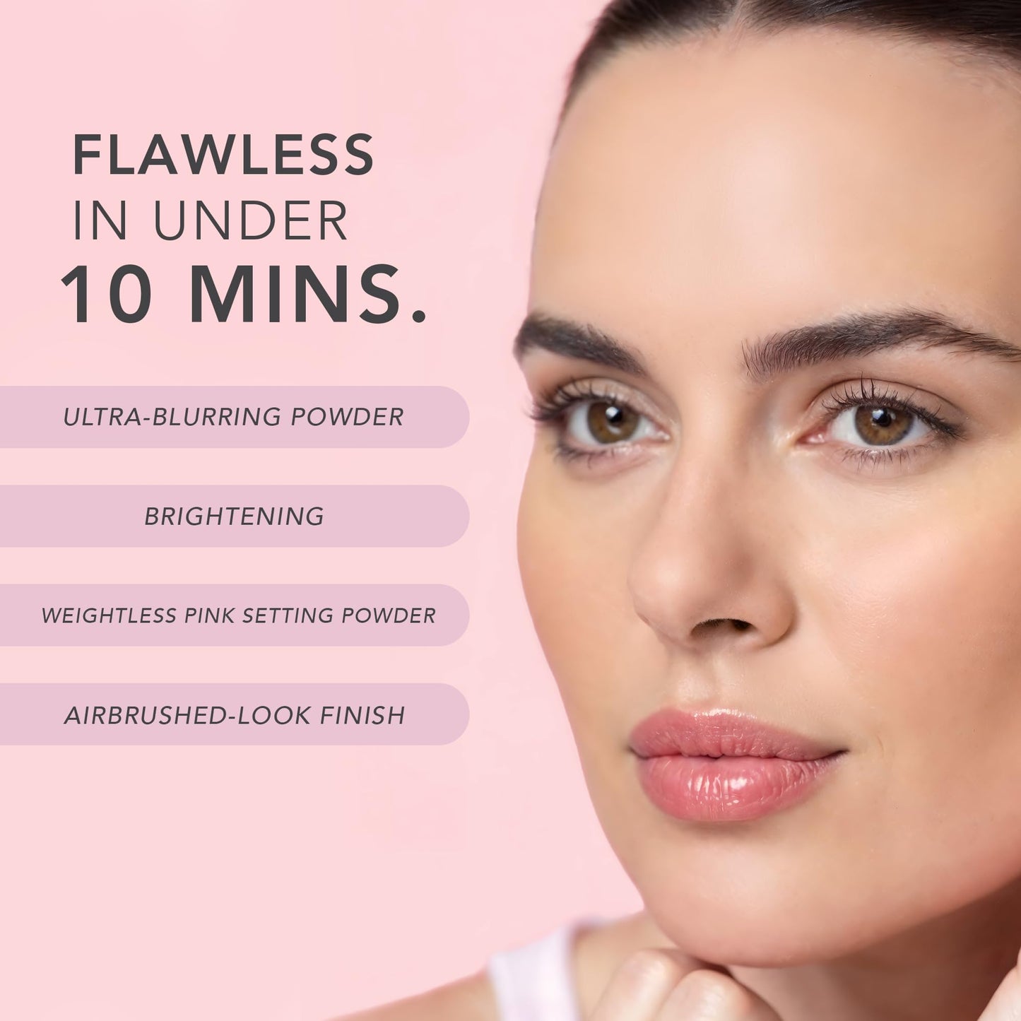 Doll 10 - Pink Power Pressed Setting Powder – Blurring Powder for Face – Brightening Powder – Compact Press Powder Makeup for Women – Vegan, Clean Beauty, Talc Free - Blurs Pores - 4 Month Supply