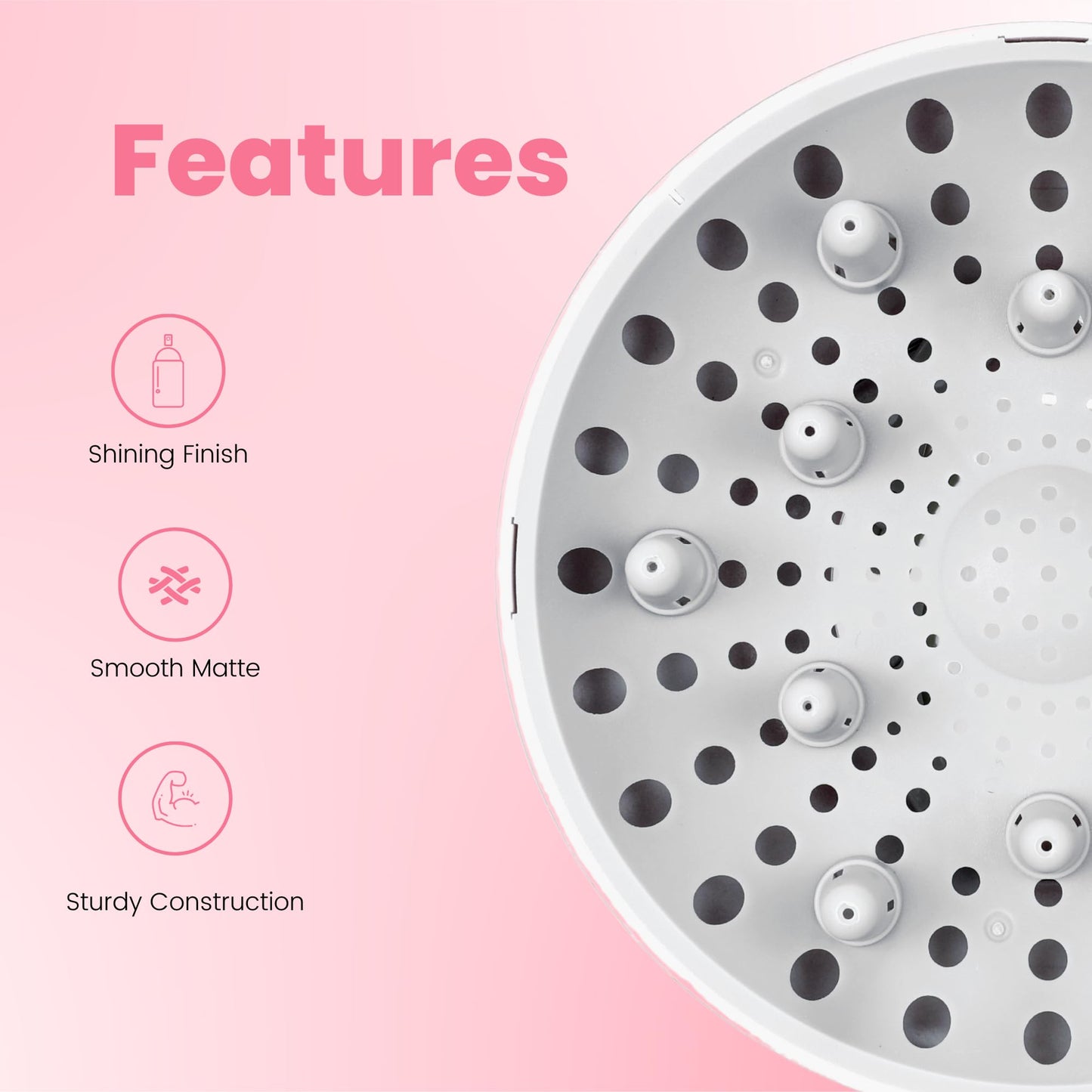 GIHALI Universal Hair Diffuser “Super Sturdy” 1.7 Inch to 2.6 Inch for Natural Curly and Wavy Hair, Hair Dryer Attachment (Rose Gold)