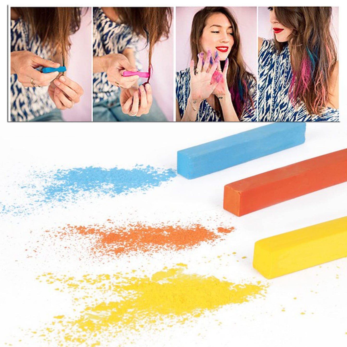 Joyeee 24 Colors Hair Chalk for Birthday, Cosplay, and Masquerade - Washable, Easy Application, Christmas Gifts for Girls and Teens