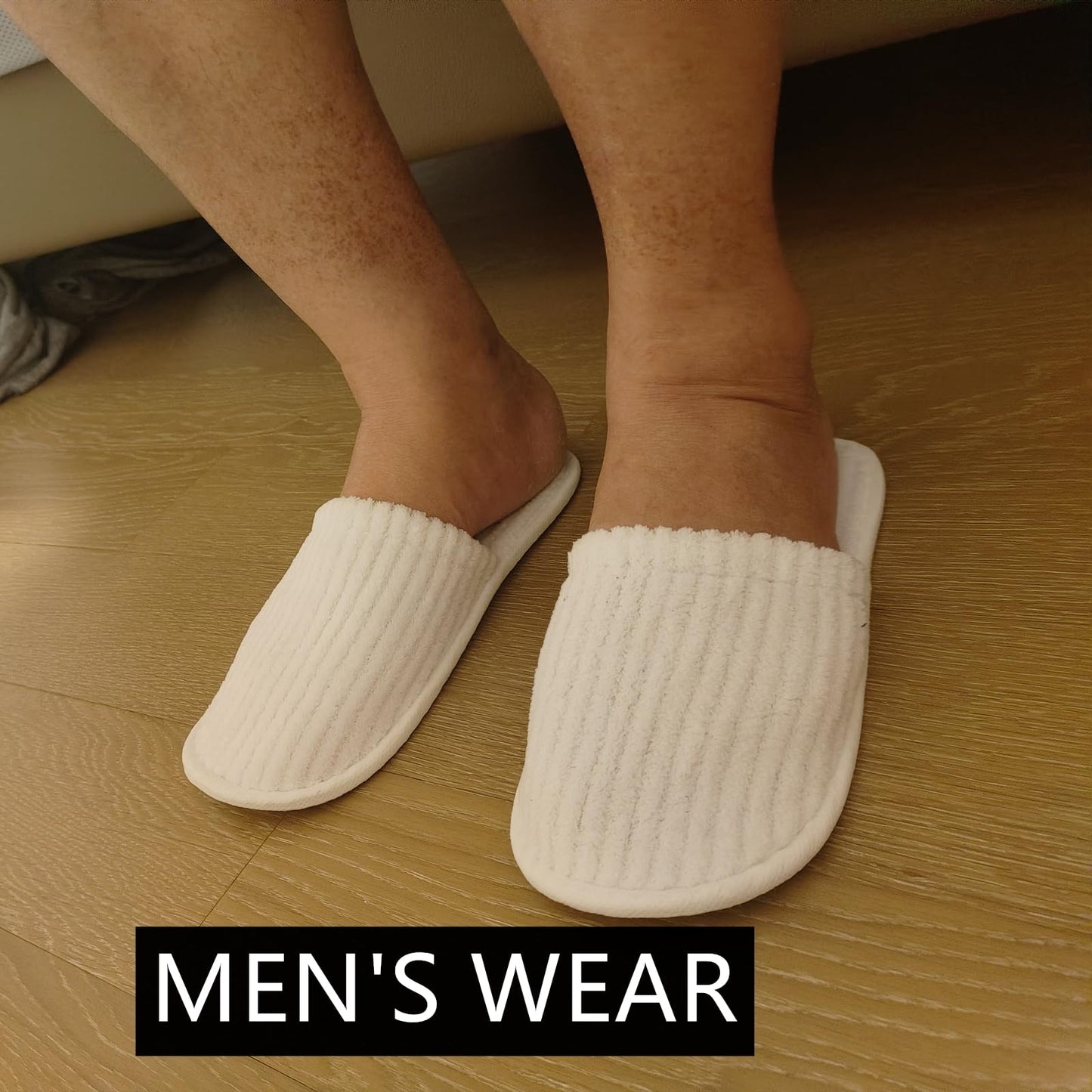 Zentriqlla 20 Pairs White Disposable Slippers, SPA Hotel Slipper for Women and Men, Closed Toe Soft Coral Fleece Slippers for Guests, Non-Slip Slipper for Travel Home Salon