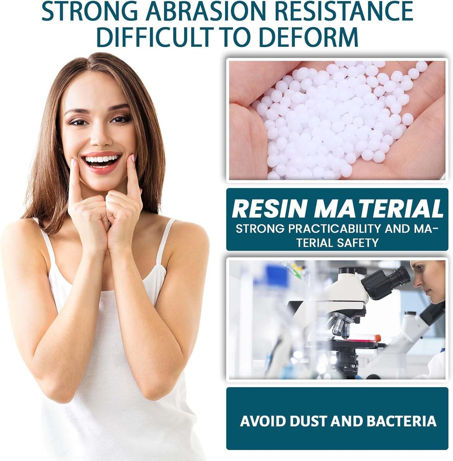 Fake Teeth, 2 PCS Veneers Dentures Socket for Women and Men,Covering Imperfect Teeth,Nature and Comfortable Veneers to Regain Confident Smile.