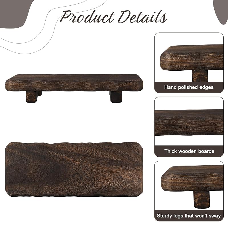 Wood Risers Pedestal Stand 22 x 9 Inch for Decor, Farmhouse Rustic Display
