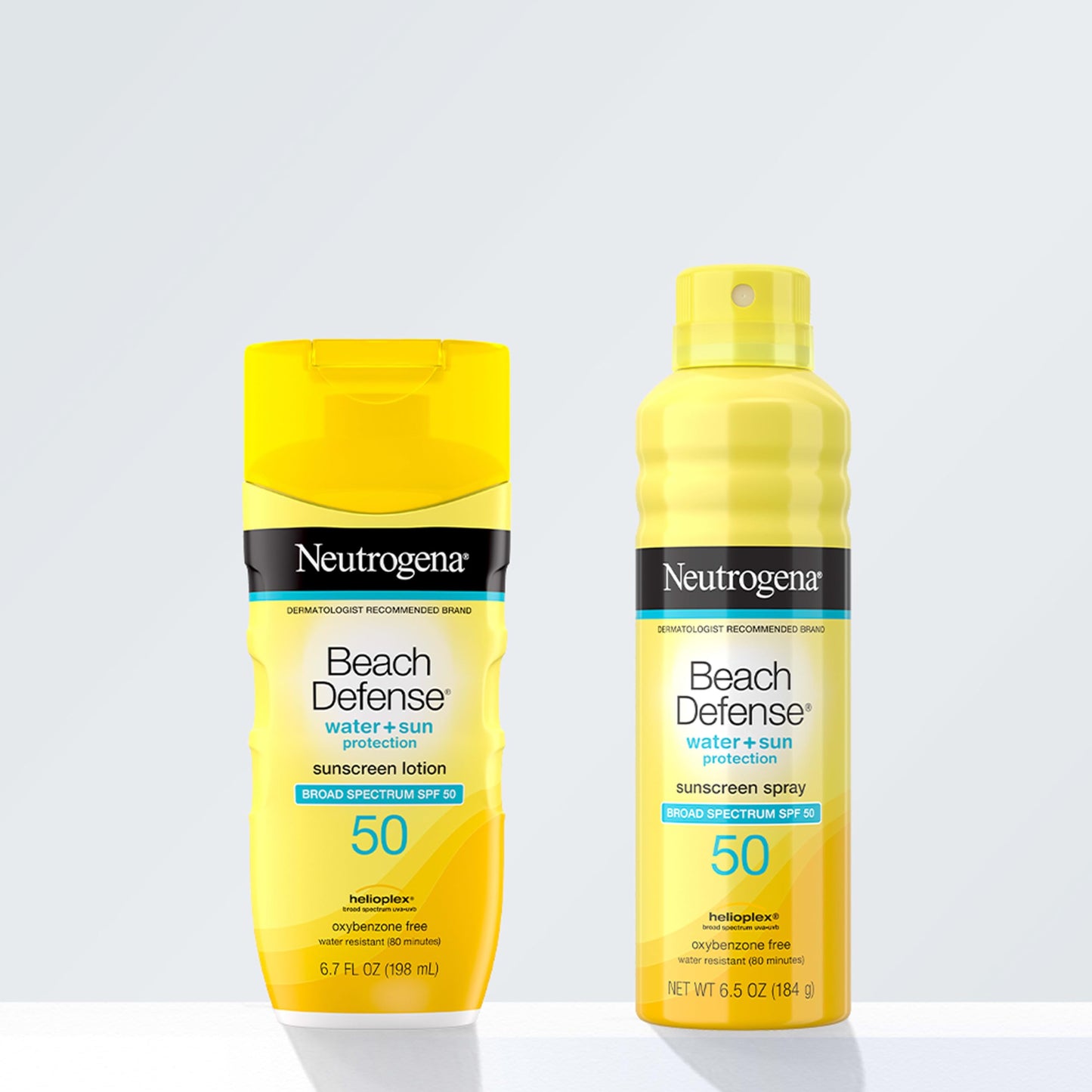 Neutrogena Beach Defense Sunscreen Spray Broad Spectrum SPF 50, 6.5 Oz, Water Resistant, Fast Absorbing, Oxybenzone Free, Lightweight Sun Protection, Face and Body Sunscreen