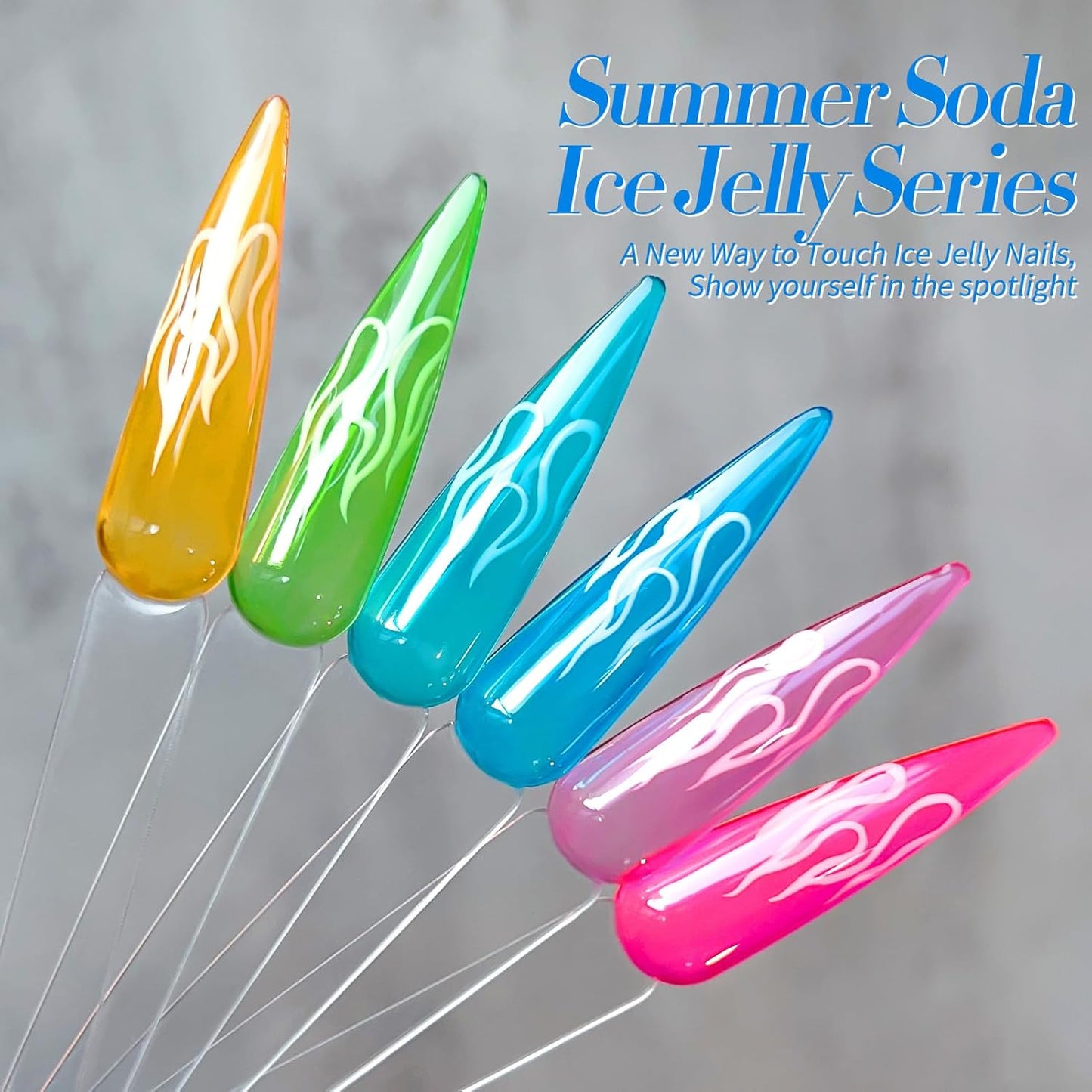 Born Pretty Neon Jelly Gel Nail Polish Set - Halloween Colors, Soak Off UV/LED for Salon & DIY