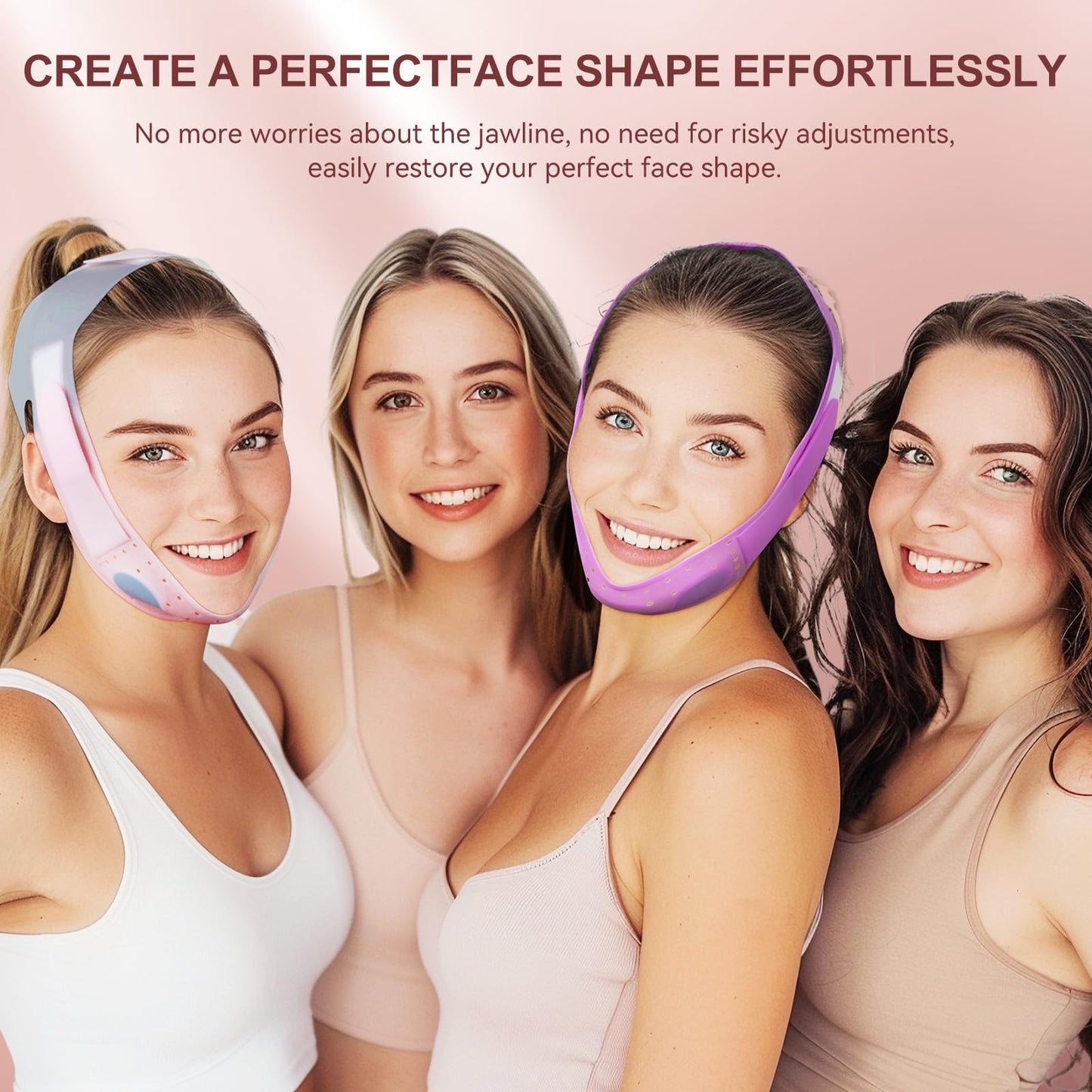 V-Line Mask Chin Up Mask V Shaped Face Mask Chin strap, Soft Silicone Chin Strap V Line Lifting Mask for Women,Jaw Exerciser