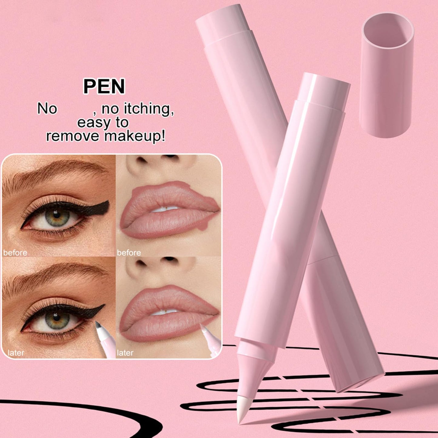 Eye Makeup Corrector - Natural Remover Pen, Precision Tip Tool | Quick Fix Stick with Gentle Formula for Mascara, Lipstick, Eyebrow Smudges, Ideal for Travel or Daily Touch-Up Applications