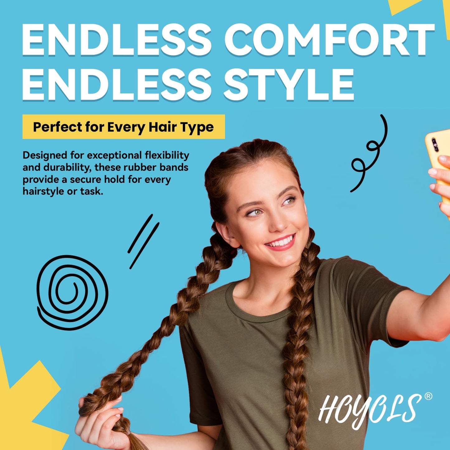 HOYOLS Clear Elastic Hair Rubber Bands, 1500pcs Mini Small Clear Ponytail Elastics Holders for Blond Kids Girls Hair No Crease Damage No Hurt 1 Inch TPU