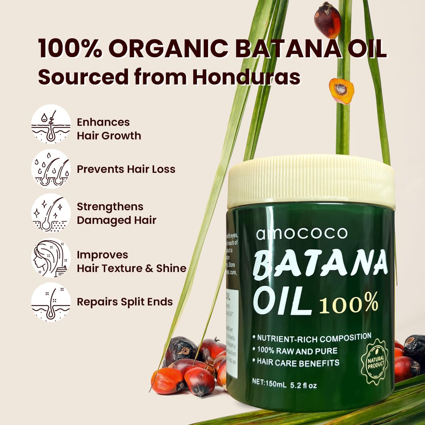 Amococo Batana Hair Care Bundle - 150ml Mask + 30ml Oil | Natural Nourishment