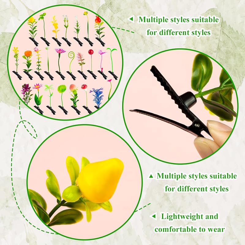 100 Pcs Sprout Clips Mixed Style Plant Hairpins - 50 Random Styles Mix 100 Pcs