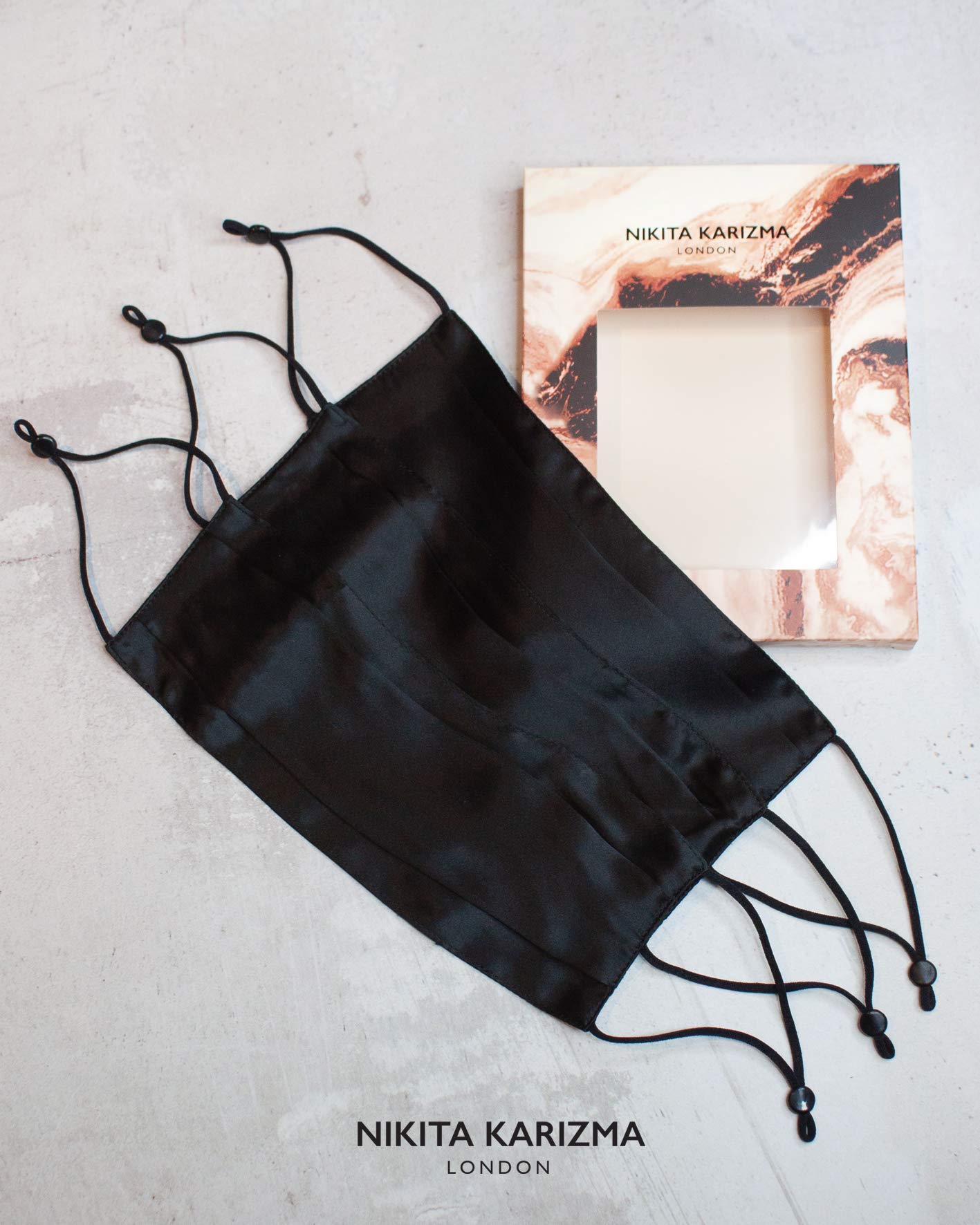 KARIZMA Beverly Hills Silk Face Mask 3 Pack Collection. Black Fashionable Designer Face Mask for Women. Washable Fabric Face Mask Reusable Facemask. 19 Momme Real Mulberry Silk Masks