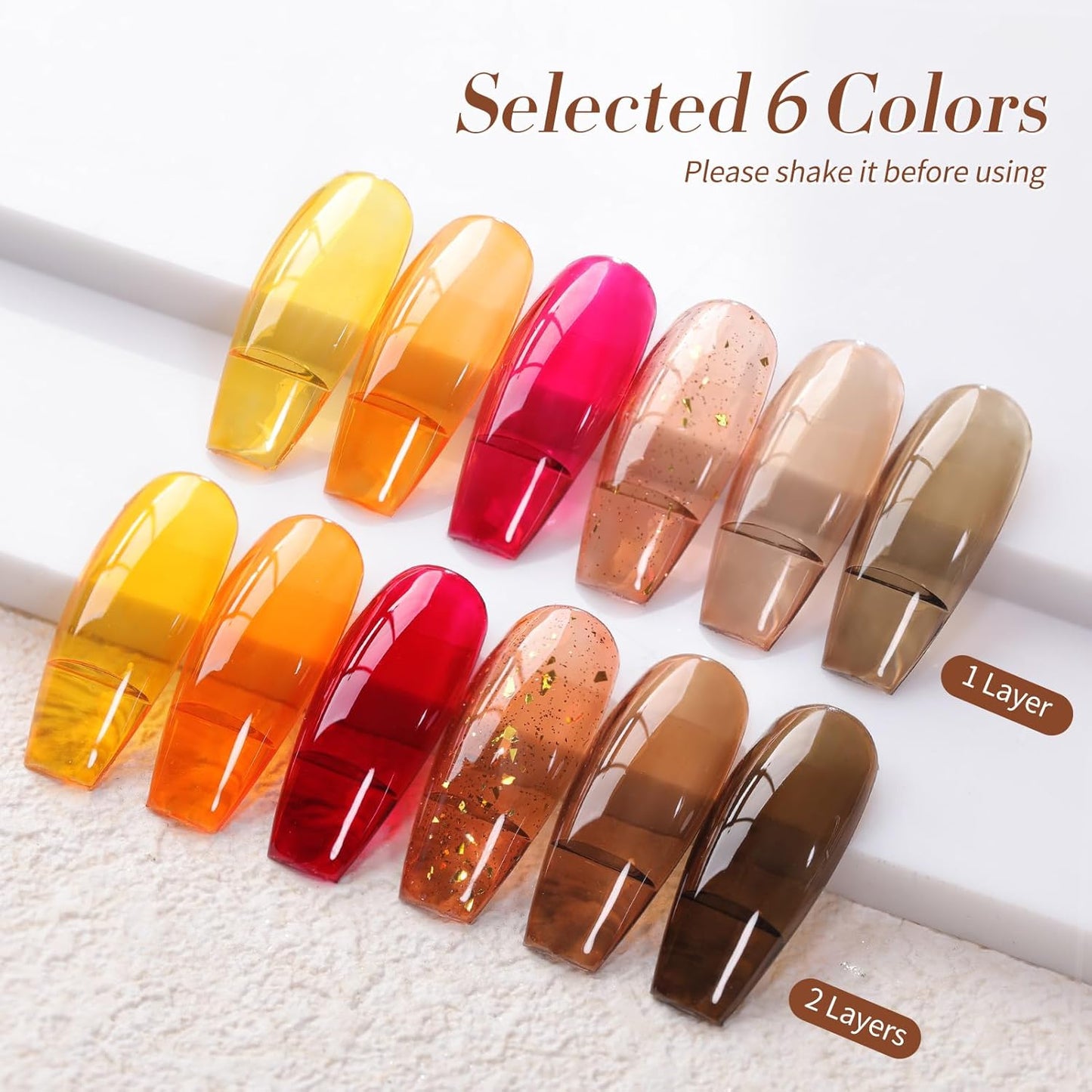 Born Pretty Neon Jelly Gel Nail Polish Set - Halloween Colors, Soak Off UV/LED for Salon & DIY