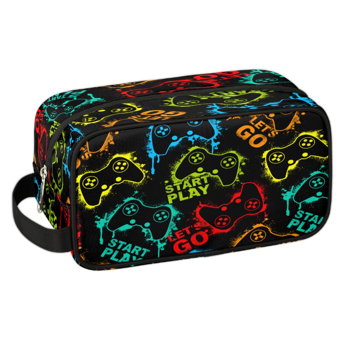 Bardic Travel Toiletry Bag for Boys, Waterproof Hanging Dopp Kit for Men, Shaving Bag with Large Capacity for Travel,Sports Shower (Gamer Gamepad)