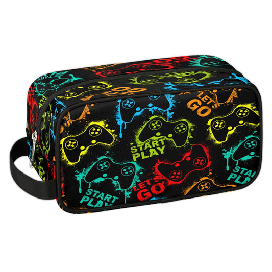 Bardic Travel Toiletry Bag for Boys, Waterproof Hanging Dopp Kit for Men, Shaving Bag with Large Capacity for Travel,Sports Shower (Gamer Gamepad)