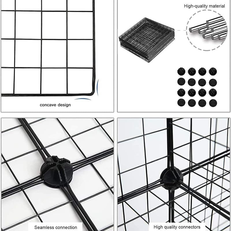 C&AHOME 20-Cube Wire Storage Organizer - Black with 20 Cubes