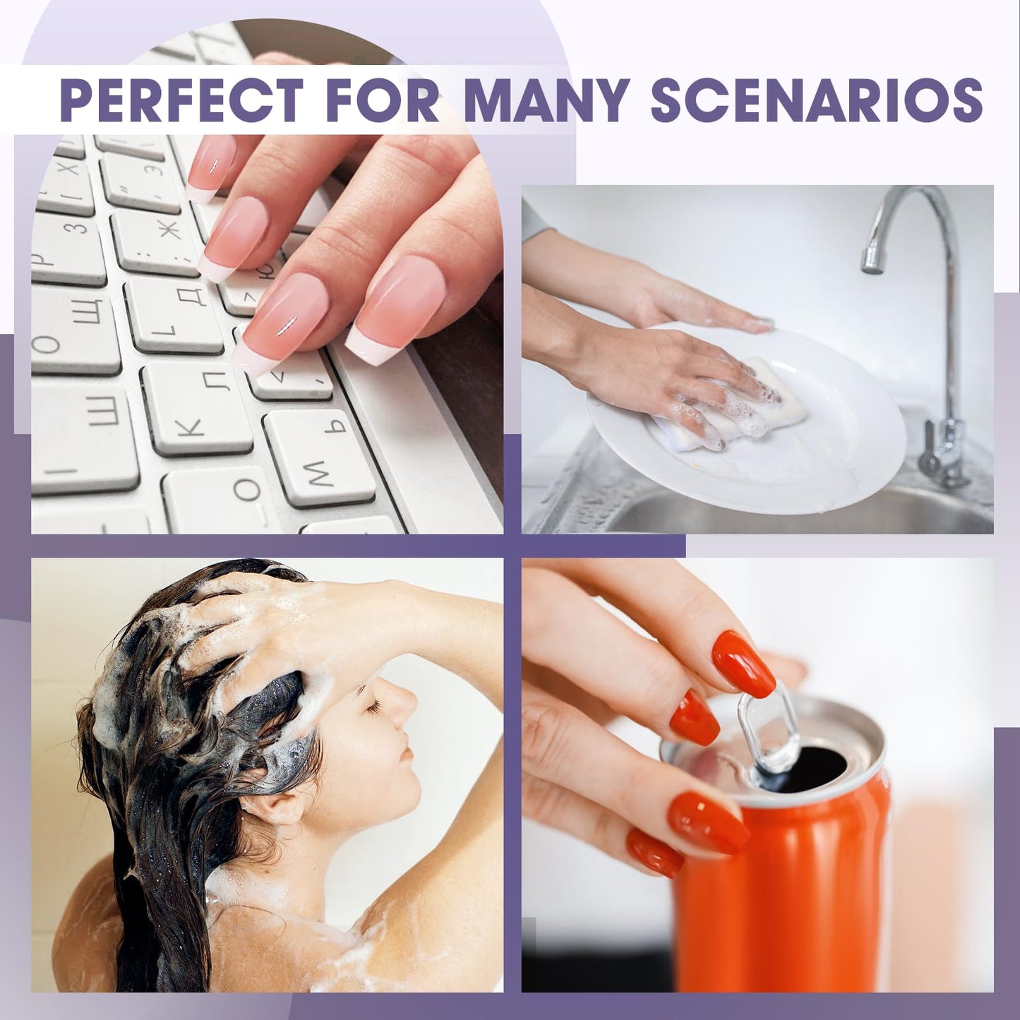 Short Coffin Gel Nail Tips: 240 PCS Pre-Shaped Full Cover False Coffin Nails Tips Acrylic Clear Fake Nails Extension for Nail Manicure Home DIY Women 12 Sizes