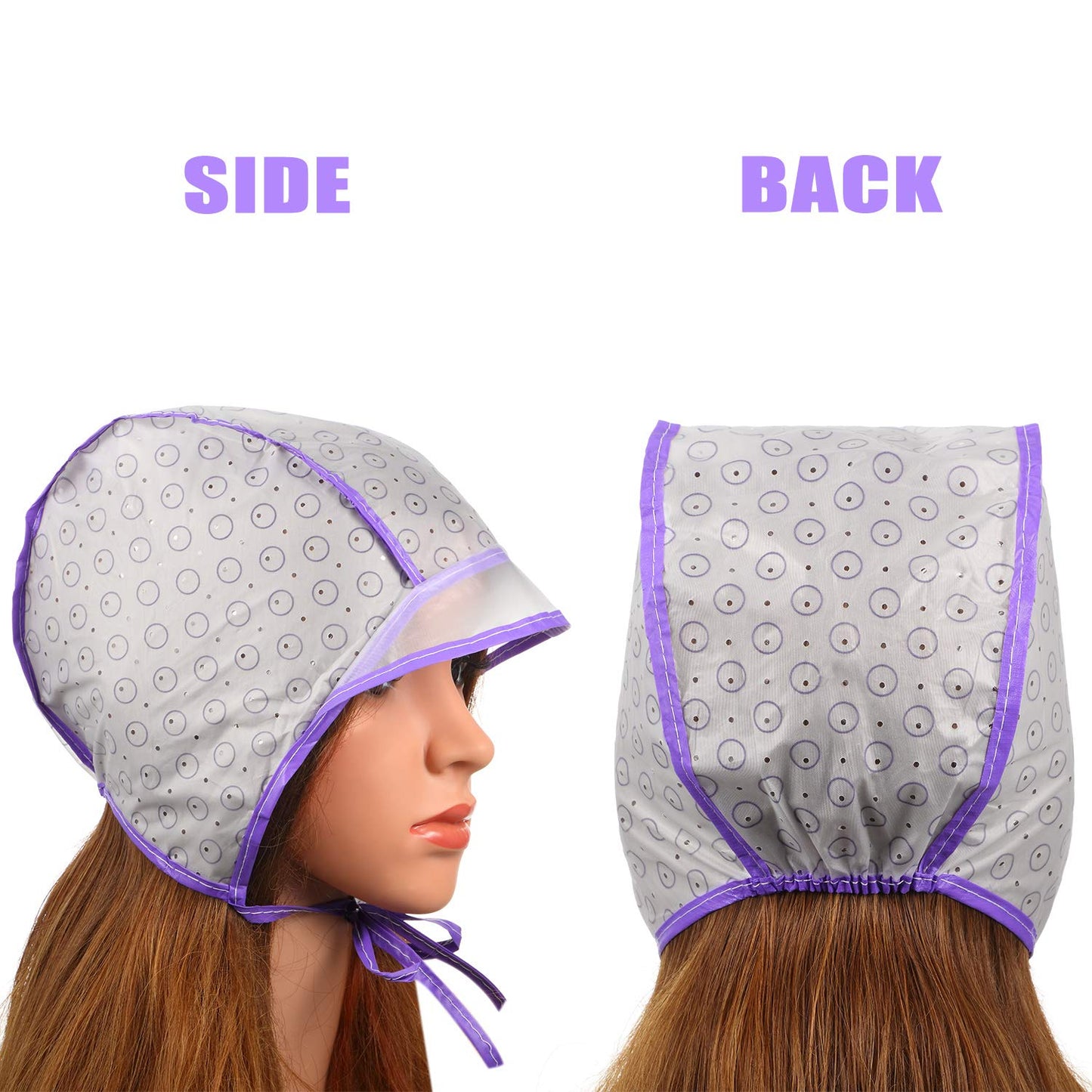 6 Pieces Hair Cap Highlighting Frosting Cap Highlight for Dye Color with Plastic Hooks Hair Coloring Salon Hairdressing Tool Kit Supplies(Purple)