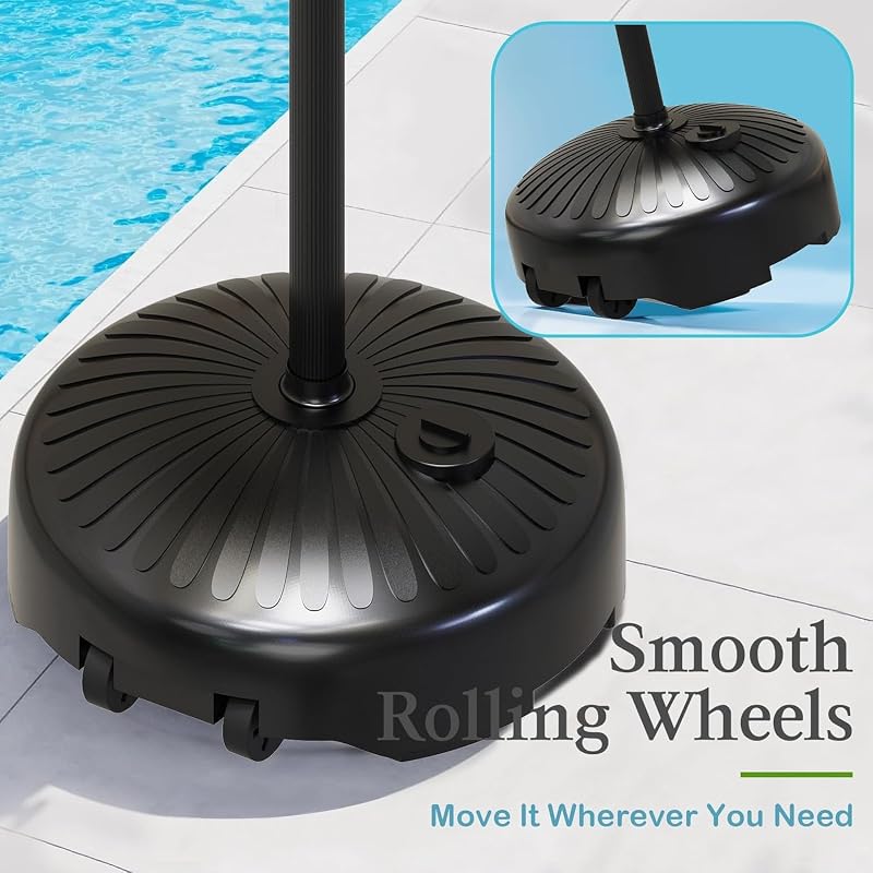 63 Inch Outdoor Pool Towel Rack with Built-In Tray and Wheels