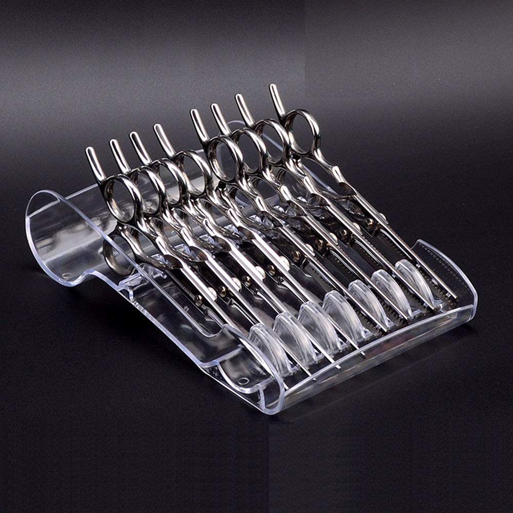 mollensiuer 1 Piece Transparent Plastic Portable Salon Scissors Holder Racks Scissors Basic Storage Box Hair Salon Shear Holder for Stylist