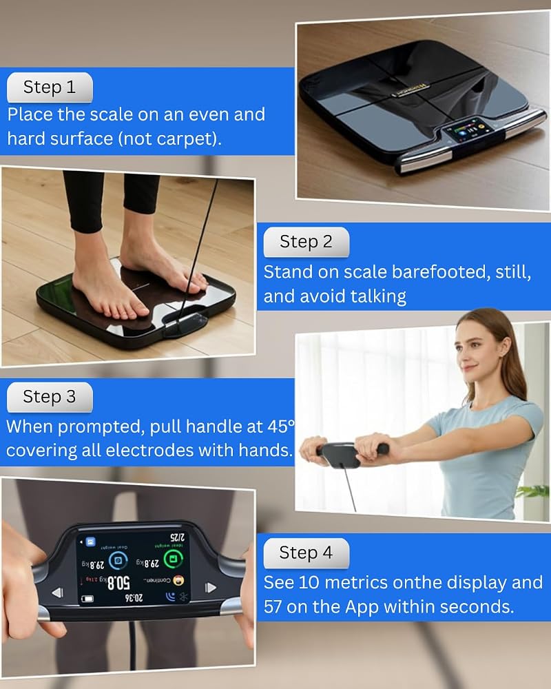Homerz Smart Scale with BMI, Body Fat & Muscle Mass — Black+Pro Variation