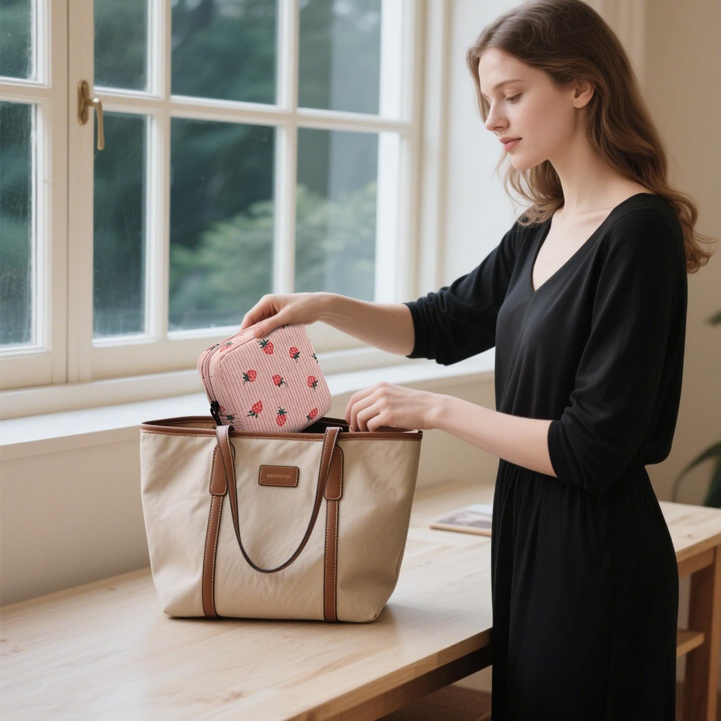 ZOEMTIU Small Makeup Bag for Purse,Mini Cosmetics Bag cute Zipper corduroy Cosmetic Pouch Storage Pouch Travel Toiletry Organizer for Women Girls(Smiley Face,Blue)