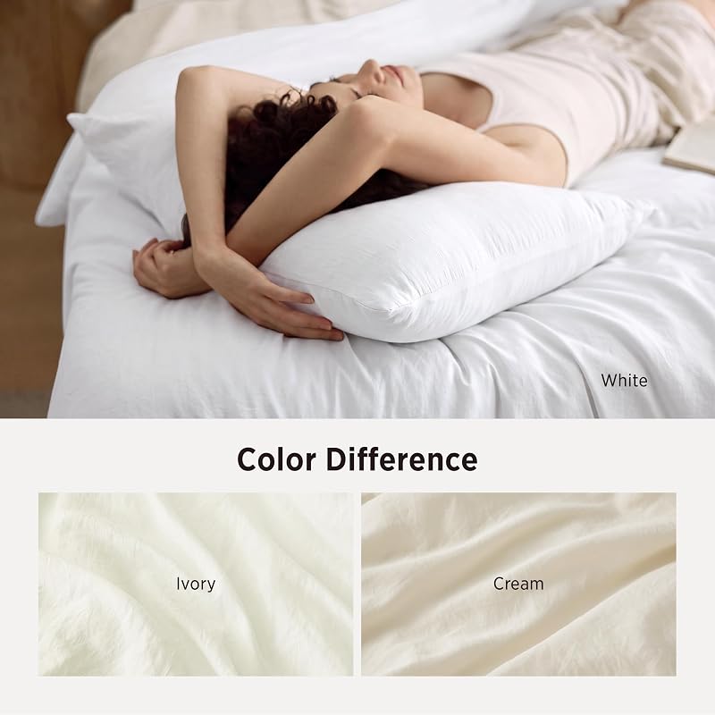 Bedsure Oversized King Comforter Set - Prewashed White 120x98