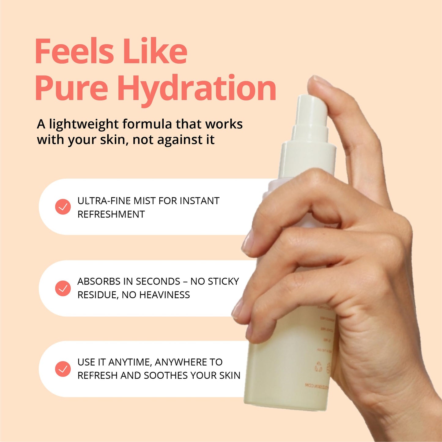 YOUZU Hypochlorous Acid Daily Refresh Spray – Gentle, pH-Balanced Cleanser & Toner – Alcohol-Free, Fragrance-Free, Vegan, Cruelty-Free – Hydrate & Soothe Sensitive Skin